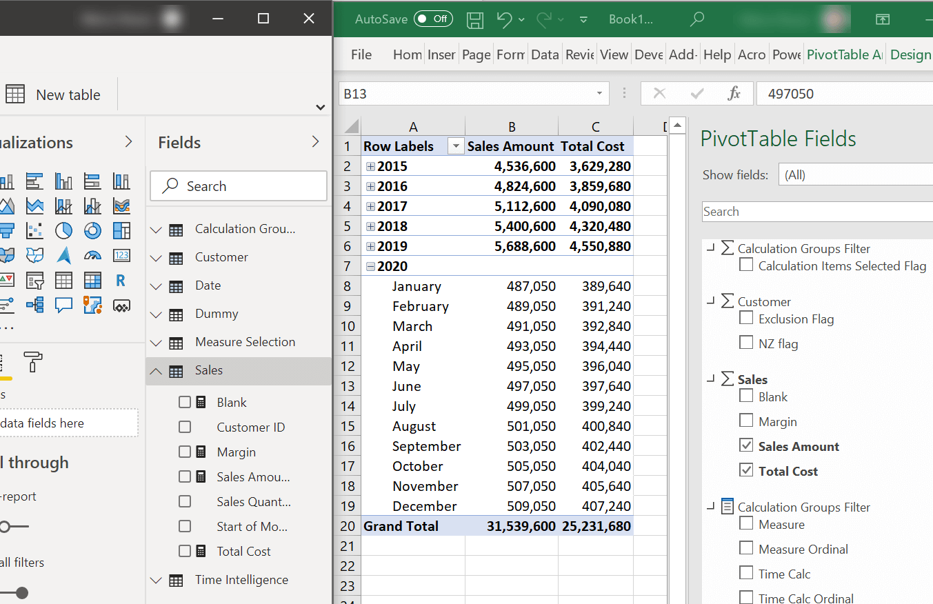 Analytics software natively connected to Microsoft Excel