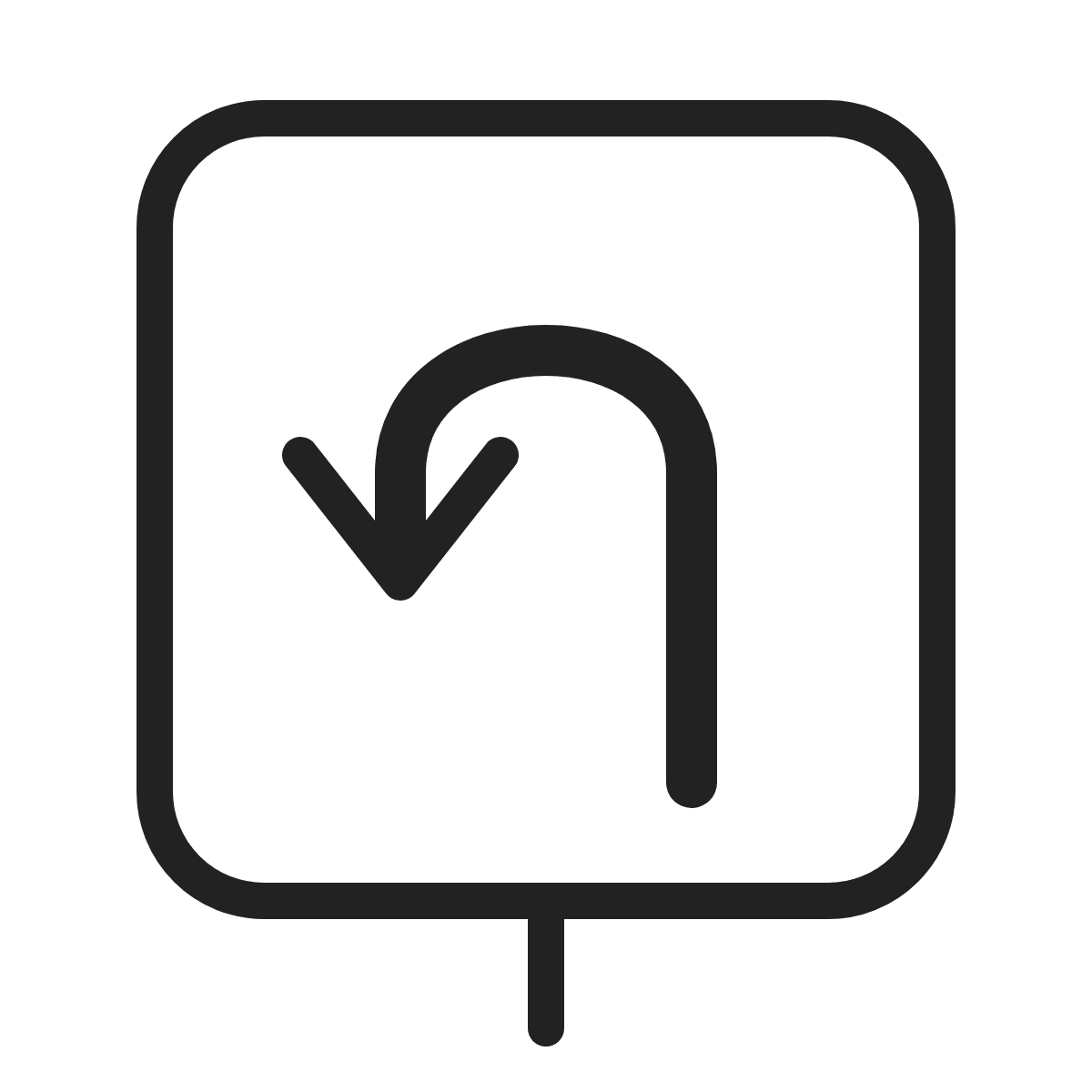 U-turn road sign