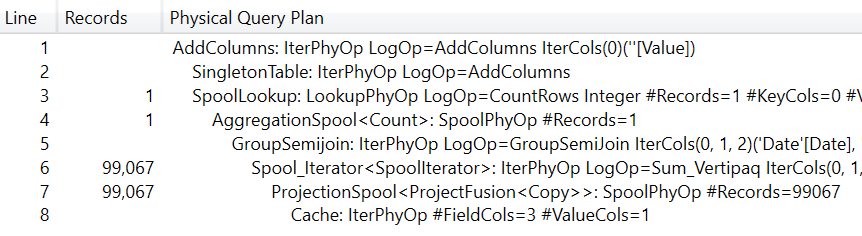 Sample query plan